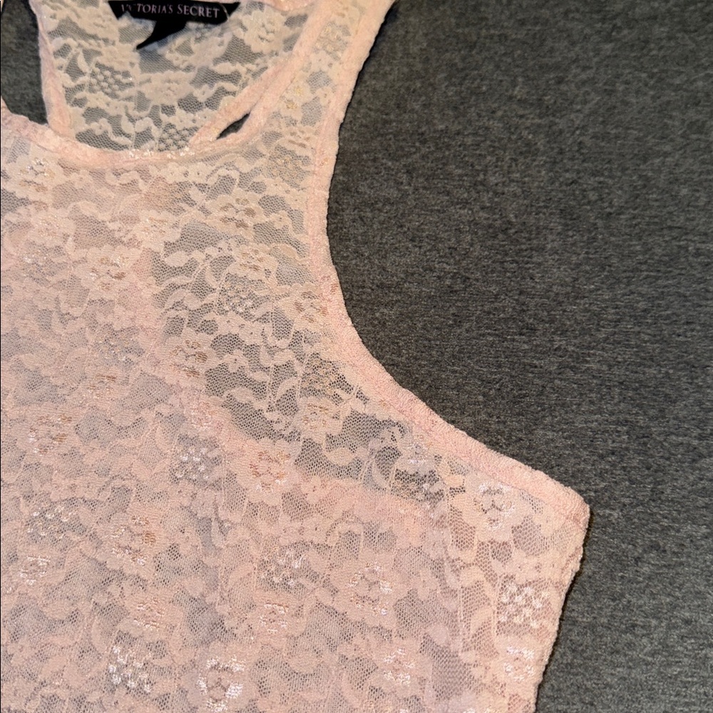 Victoria’s Secret- NWOT Light Pink Lace Tank Top Size XS - Picture 7 of 14